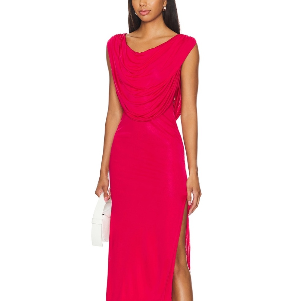 BELLE Maya Dress midi raspberry